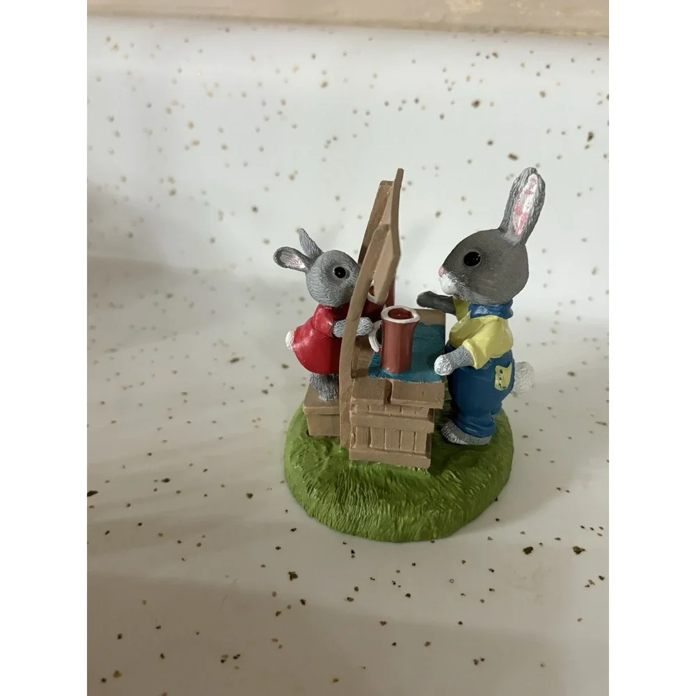 Vintage 1988‎ Hallmark Tender Touches  Rabbits at a Juice Stand Figurine